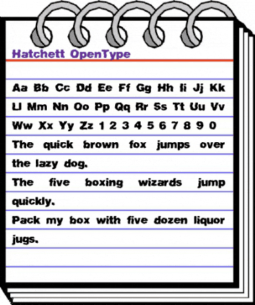 Hatchett Regular animated font preview