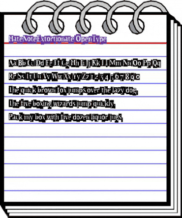 HateNote Extortionate animated font preview