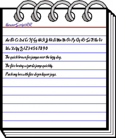 HauserScriptRR Regular animated font preview