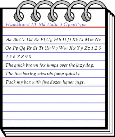 Hawkhurst LT Std Italic Regular animated font preview Hawkhurst LT Std Italic Regular animated font preview