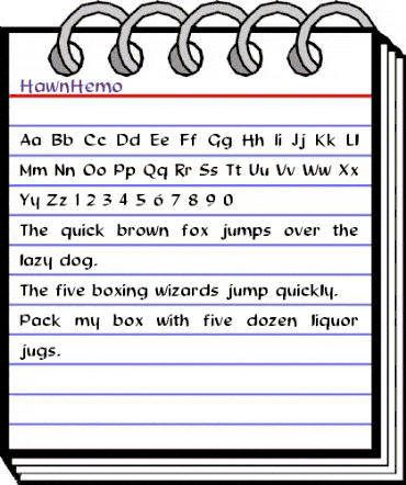 HawnHemo Regular animated font preview