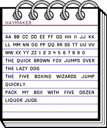 Haymaker Regular animated font preview