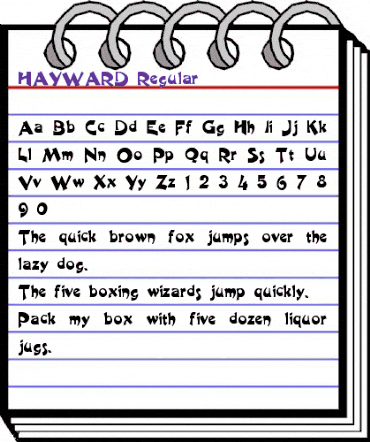 HAYWARD Regular animated font preview