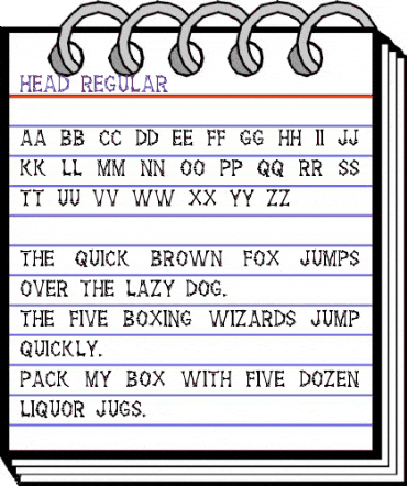 Head Regular animated font preview