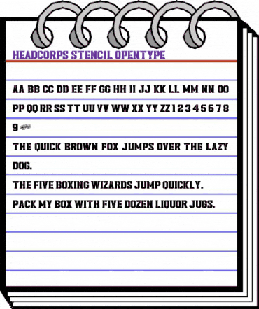 Headcorps Stencil Regular animated font preview