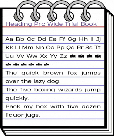 Heading Pro Wide Trial Book animated font preview