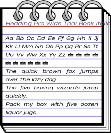 Heading Pro Wide Trial Book Italic animated font preview Heading Pro Wide Trial Book Italic animated font preview