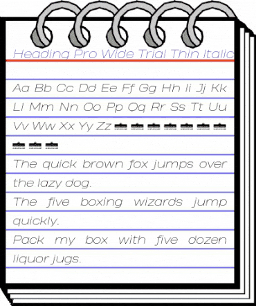 Heading Pro Wide Trial Thin Italic animated font preview Heading Pro Wide Trial Thin Italic animated font preview