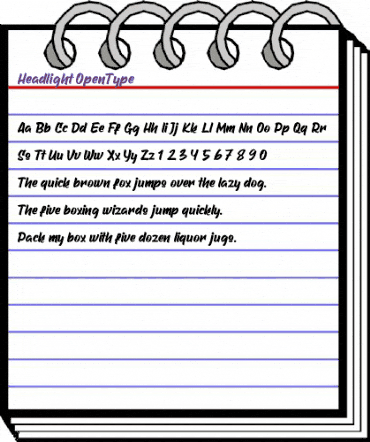 Headlight Regular animated font preview