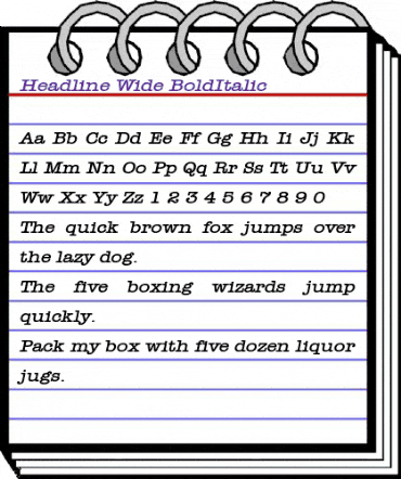 Headline Wide BoldItalic animated font preview Headline Wide BoldItalic animated font preview