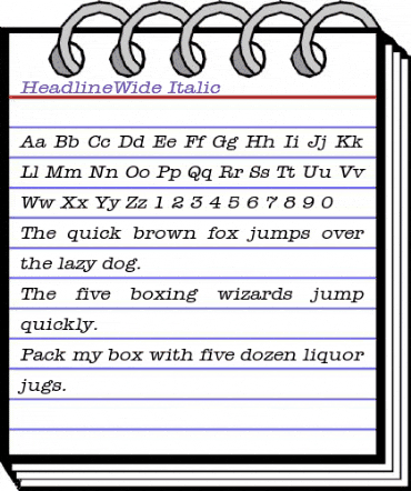 HeadlineWide Italic animated font preview