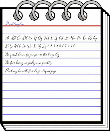 Heallington Regular animated font preview