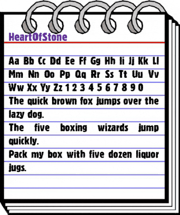 HeartOfStone Regular animated font preview