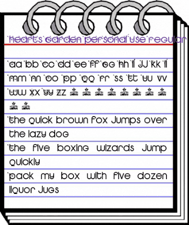 HEARTS GARDEN PERSONAL USE Regular animated font preview