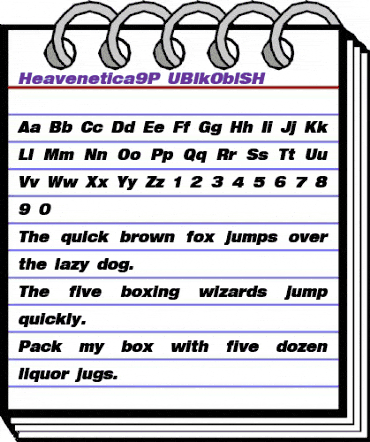 Heavenetica9P UBlkOblSH animated font preview