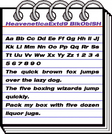 HeaveneticaExtd9 BlkOblSH animated font preview