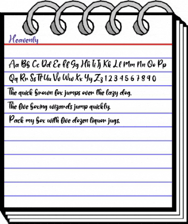 Heavenly Regular animated font preview