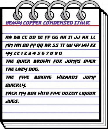 Heavy Copper Condensed Italic Condensed Italic animated font preview