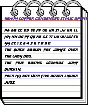 Heavy Copper Condensed Italic Condensed Italic animated font preview Heavy Copper Condensed Italic Condensed Italic animated font preview