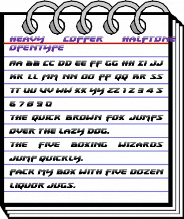 Heavy Copper Halftone Italic Italic animated font preview