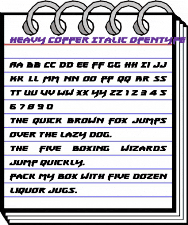 Heavy Copper Italic Italic animated font preview