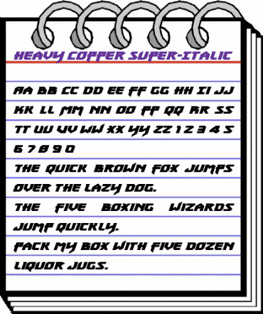 Heavy Copper Super-Italic Italic animated font preview Heavy Copper Super-Italic Italic animated font preview