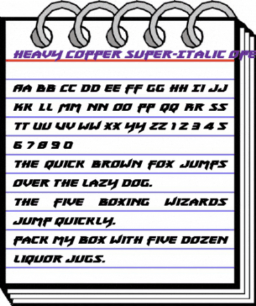 Heavy Copper Super-Italic Italic animated font preview Heavy Copper Super-Italic Italic animated font preview