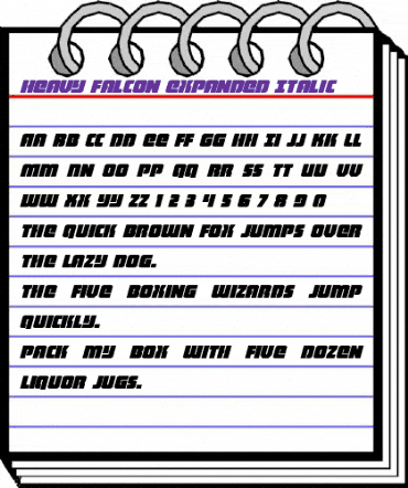 Heavy Falcon Expanded Italic Expanded Italic animated font preview