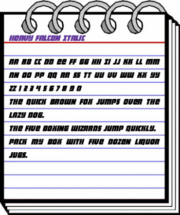 Heavy Falcon Italic Italic animated font preview