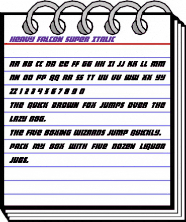 Heavy Falcon Super-Italic Italic animated font preview Heavy Falcon Super-Italic Italic animated font preview