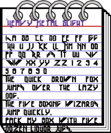 Heavy Metal Blight Regular animated font preview