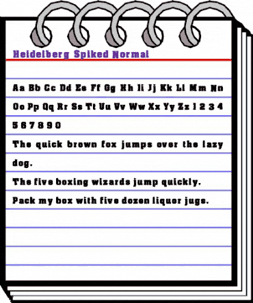 Heidelberg-Spiked Normal animated font preview Heidelberg-Spiked Normal animated font preview
