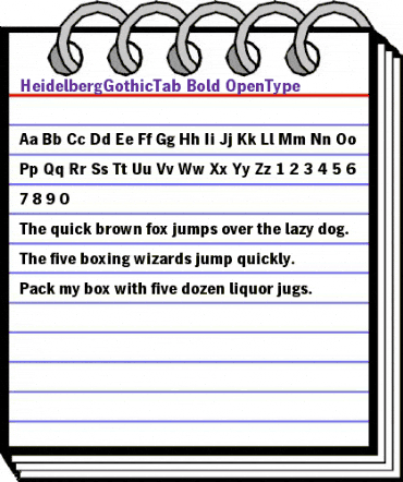 HeidelbergGothicTab Bold animated font preview