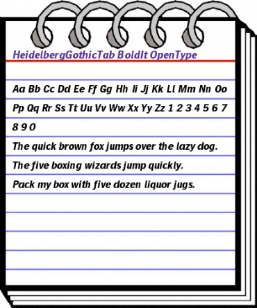 HeidelbergGothicTab BoldIt animated font preview