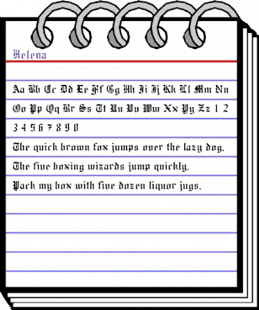 Helena Regular animated font preview