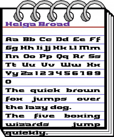 Helga Broad animated font preview