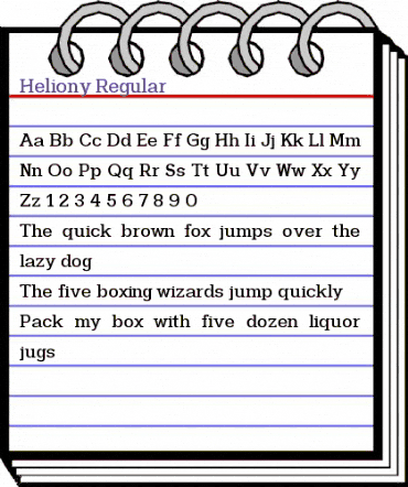 Heliony Regular animated font preview