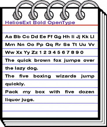 HeliosExt Bold animated font preview