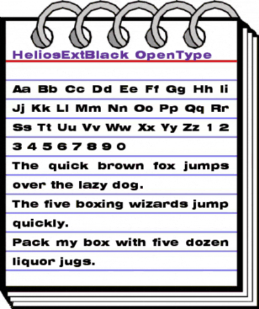 HeliosExtBlack Regular animated font preview