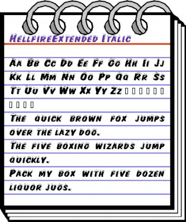 HellfireExtended Italic animated font preview HellfireExtended Italic animated font preview