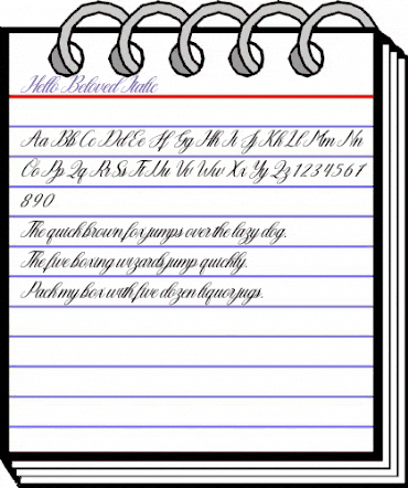 Hello Beloved Italic Regular animated font preview Hello Beloved Italic Regular animated font preview