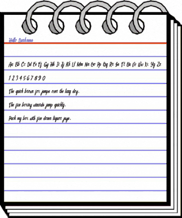 Hello Darkness Regular animated font preview