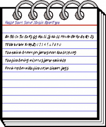 Hello Dear Demo Italic animated font preview Hello Dear Demo Italic animated font preview