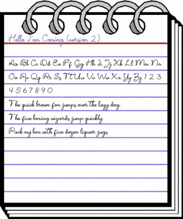 Hello I'am Coming (version 2) Regular animated font preview