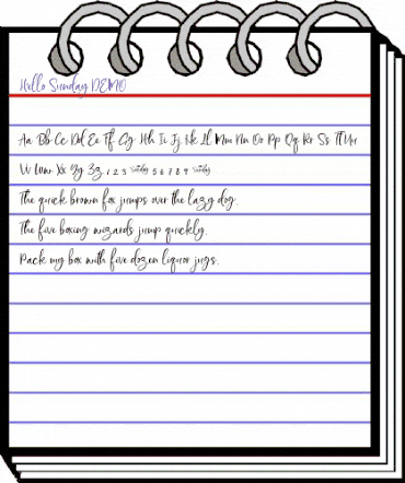 Hello Sunday DEMO Regular animated font preview Hello Sunday DEMO Regular animated font preview