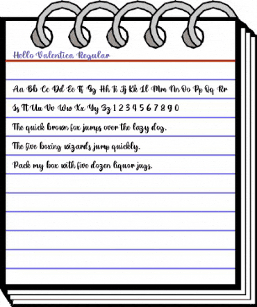 Hello Valentica Regular animated font preview Hello Valentica Regular animated font preview