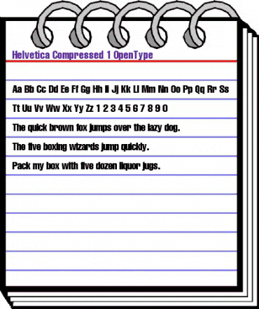 Helvetica Compressed animated font preview
