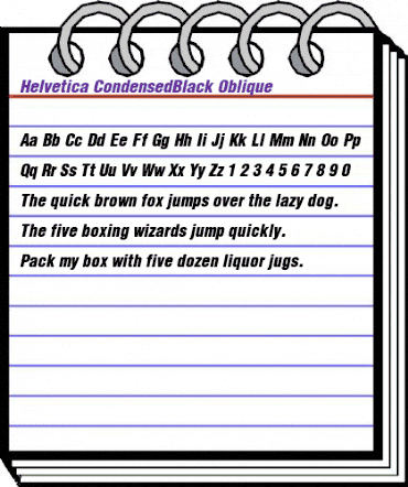 Helvetica-CondensedBlack BlackItalic animated font preview