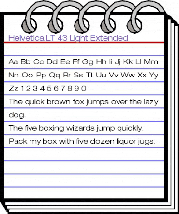 HelveticaNeue LT 43 LightEx Regular animated font preview HelveticaNeue LT 43 LightEx Regular animated font preview