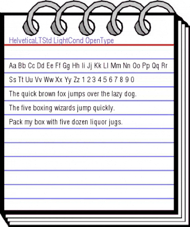 Helvetica LT Std Light Condensed animated font preview